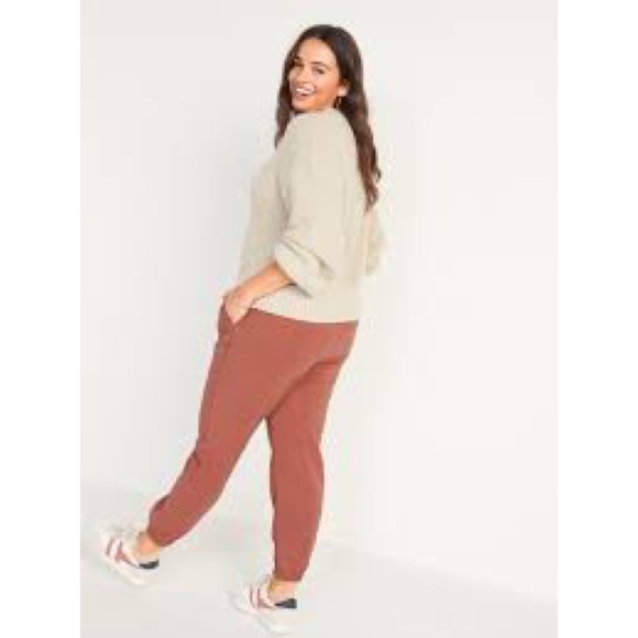 Old Navy High Waisted Twill Jogger Dusty Rose Size L - Picture 2 of 7